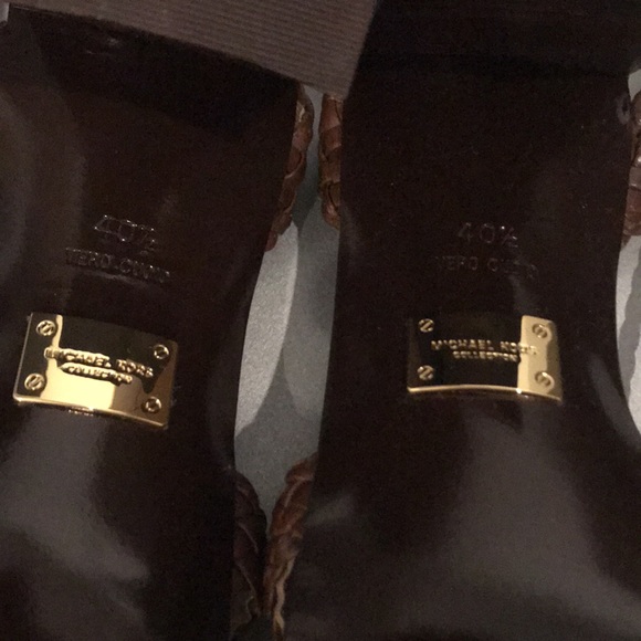 Michael Kors Collection Lace up Leather Sandals, Chocolate, Suze 40 1/2 - Picture 7 of 11